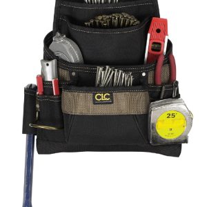 CLC 3.75 in. W X 14.25 in. H Polyester Tool Bag 11 pocket Black/Tan 1 pc