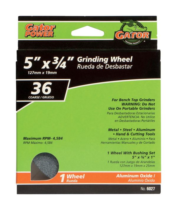 Gator 5 in. D X 1 in. in. Grinding Wheel