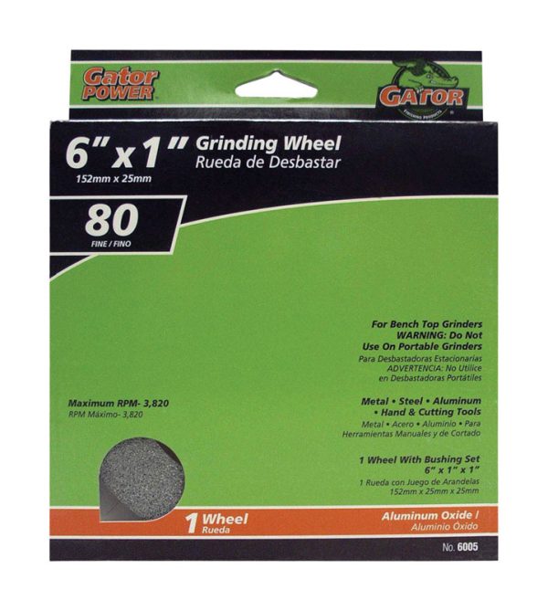 Gator 6 in. D X 1 in. in. Grinding Wheel