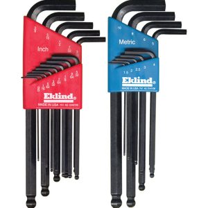 Eklind Metric and SAE Long Arm Ball Hex L-Key Set 22 pc