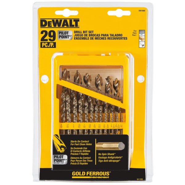 DeWalt Pilot Point High Speed Steel Drill Bit Set 29 pc
