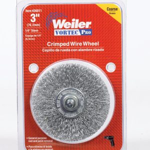 Weiler Vortec Pro 3 in. Crimped Wire Wheel Brush Carbon Steel 20000 rpm 1 pc