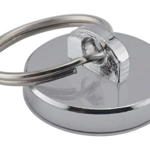 Magnet Source 1-1/8 in. L X 0.25 in. W Silver Round Magnet with Ring 35 lb. pull 1 pc