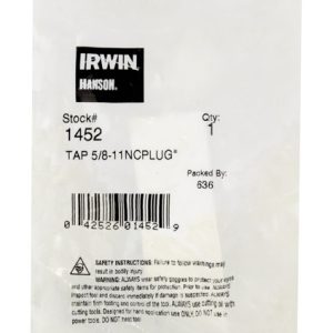 Irwin Hanson High Carbon Steel SAE Fraction Tap 5/8 in. 1 pc