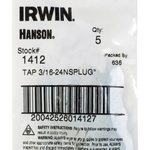 Irwin Hanson High Carbon Steel SAE Fraction Tap 3/16 in. 1 pc