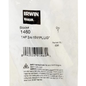 Irwin Hanson High Carbon Steel SAE Fraction Tap 3/4-16 in. 1 pc