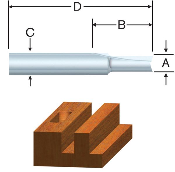 Vermont American 1/4 in. D X 1/4 x 5/8 in. X 1-7/8 in. L Carbide Tipped 1-Flute Straight Router Bit