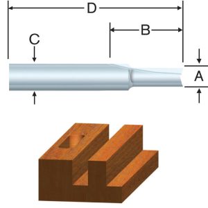 Vermont American 5/16 in. D X 5/16  x 1 in. X 2-1/4 in. L Carbide Tipped 2-Flute Straight Router Bit