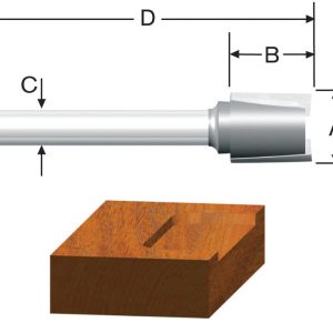 Vermont American 3/4 in. D X 3/4 x 25/32 in. X 1-1/2 in. L Carbide Tipped Hinge Mortise Router Bit