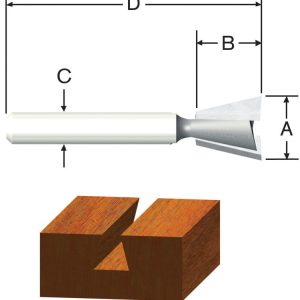 Vermont American 1/2 in. D X 1/2 in. X 1-3/4 in. L Carbide Tipped Dovetail Router Bit