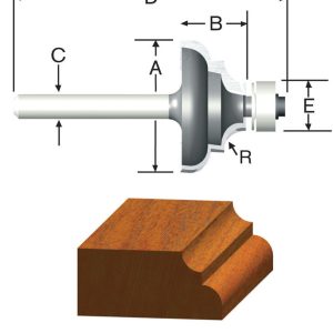 Vermont American 1-1/4 in. D X 3/16 in. X 2-1/4 in. L Carbide Tipped Cove & Bead Router Bit