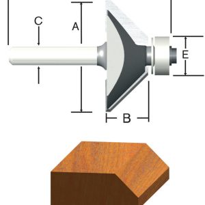 Vermont American 5/8 in. D X 1-3/8 in. X 2 in. L Carbide Tipped Chamfer Router Bit