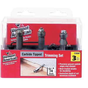 Vermont American 1/4 in. D X Multi Size in. X 4 in. L laminate trim Router Bit Set 3 pc