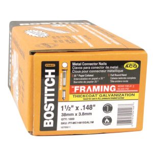 Bostitch StrapShot 1-1/2 in. 10 Ga. Straight Strip Galvanized Metal Connector Nails 35 deg 1000 pk