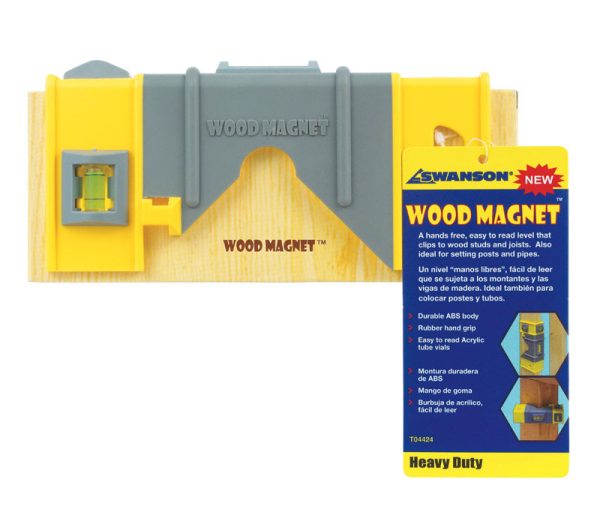 Swanson Wood Magnet 8 in. ABS Magnetic Joist Level 3 vial