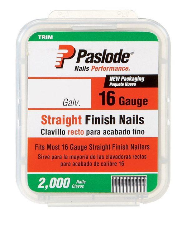 Paslode 1-3/4 in. 16 Ga. Straight Strip Galvanized Finish Nails 2,000 pk