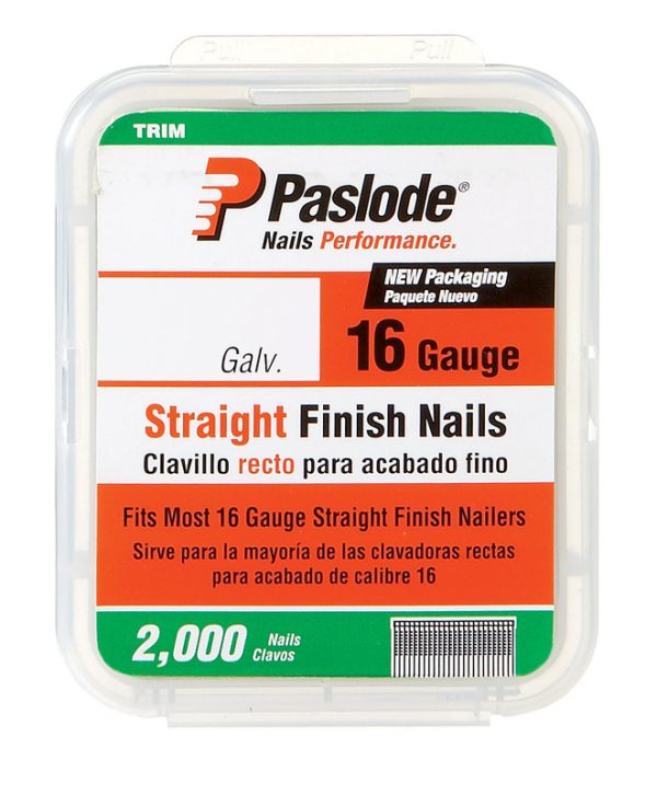 Paslode 2-1/2 in. 16 Ga. Straight Strip Galvanized Finish Nails 2,000 pk