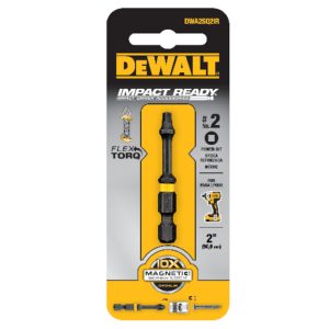DeWalt FlexTorq Square #2 X 2 in. L Impact Power Bit Steel 1 pc