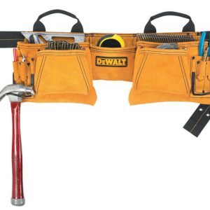 DeWalt Heavy Duty 12 pocket Leather/Suede Apron Brown 1 pk