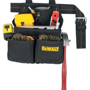 DeWalt 5.5 in. W X 15.25 in. H Ballistic Polyester Nail and Tool Pocket Apron 6 pocket Black/Yellow