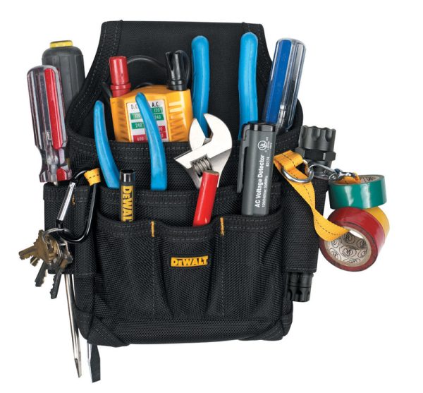 DeWalt 5 pocket Polyester Fabric Maintenance/Electrician's Pouch 16 in. L X 7.3 in. H Black