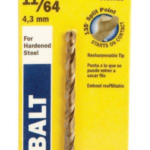 Irwin 11/64 in. X 3-1/4 in. L Cobalt Alloy Steel Drill Bit 1 pc