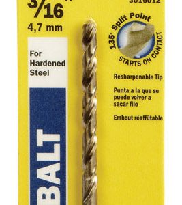 Irwin 3/16 in. X 3-1/2 in. L Cobalt Alloy Steel Drill Bit 1 pc