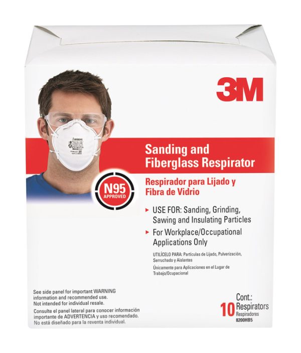 3M N95 Sanding and Fiberglass Respirator White 10 pc