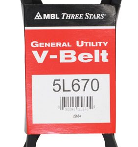 Mitsuboshi FHP 5L670 General Utility V-Belt 0.63 in. W X 67 in. L For Fractional Horsepower Motors