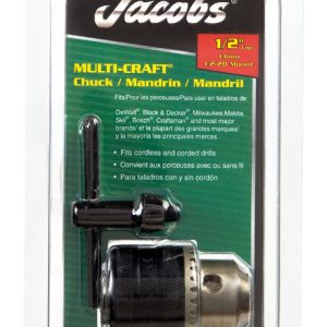 Jacobs 1/2 in. Drill Chuck 1/2 in. 3-Flat Shank 1 pc