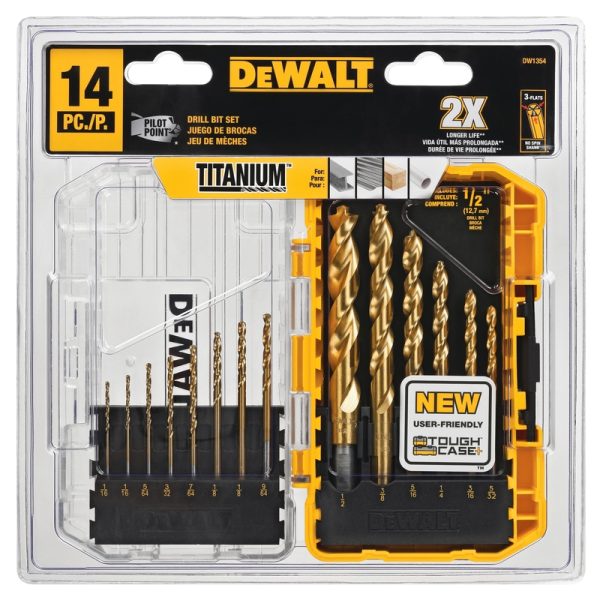 DeWalt Pilot Point Titanium Drill Bit Set 14 pc