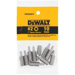 DeWalt Square Recess #2 X 1 in. L Screwdriver Bit Heat-Treated Steel 10 pc