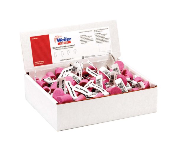 Weiler Vortec Aluminum Oxide Grinding Point Set Assorted Shapes 28000 rpm 50 pc