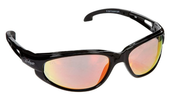 Edge Eyewear Dakura Safety Glasses Red Mirror Lens Black Frame 1 pc