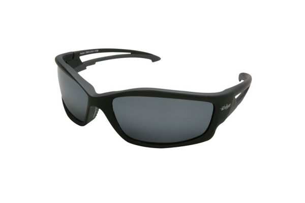 Edge Eyewear Kazbek Polarized G-15 Safety Glasses Silver Mirror Lens Black Frame 1 pc
