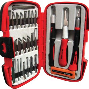TechniEdge 12 in. Fixed Blade Hobby Knife Set White 29 pc
