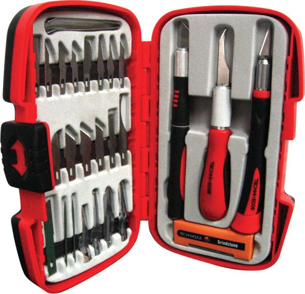 TechniEdge 12 in. Fixed Blade Hobby Knife Set White 29 pc