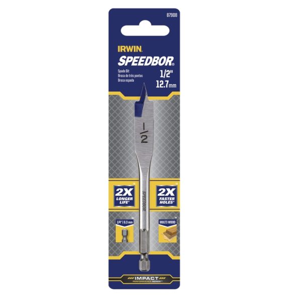 Irwin Speedbor 1/2 in. X 4 in. L Carbon Steel Wood Boring Bit 1 pc