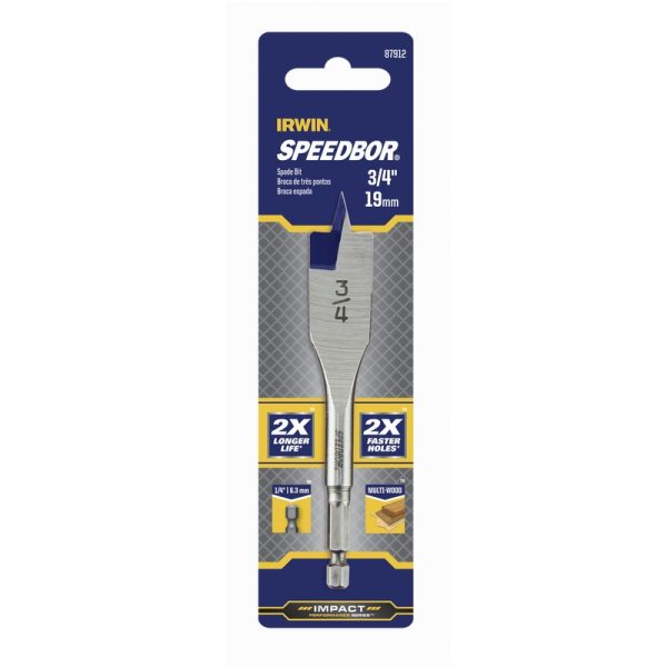 Irwin Speedbor 3/4 in. X 4 in. L Carbon Steel Wood Boring Bit 1 pc