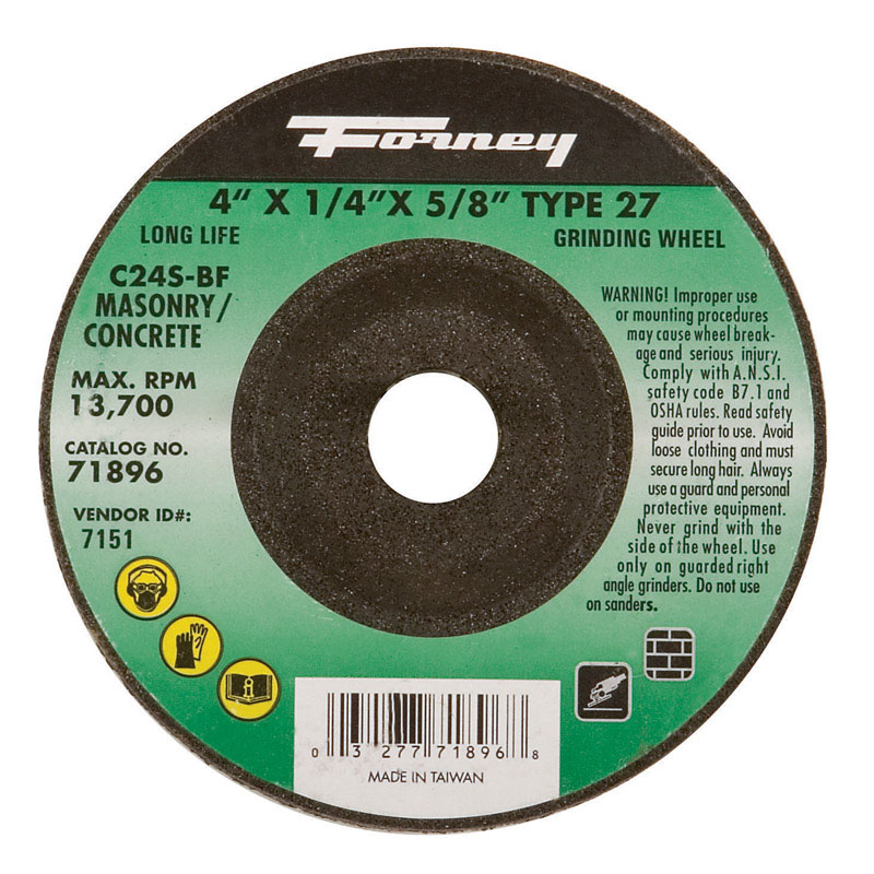 Forney 4 in. D X 5/8 in. in. Masonry Grinding Wheel - PaintPlace New York