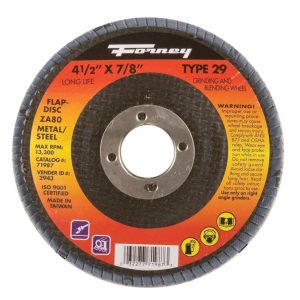 Forney 4-1/2 in. D X 7/8 in. Zirconia Aluminum Oxide Flap Disc 80 Grit 1 pc