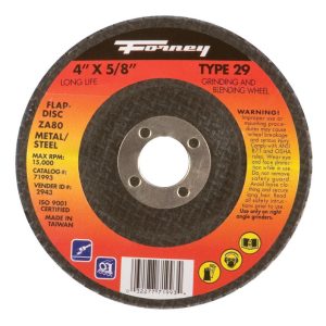 Forney 4 in. D X 5/8 in. in. Zirconia Aluminum Oxide Flap Disc 80 Grit 1 pc