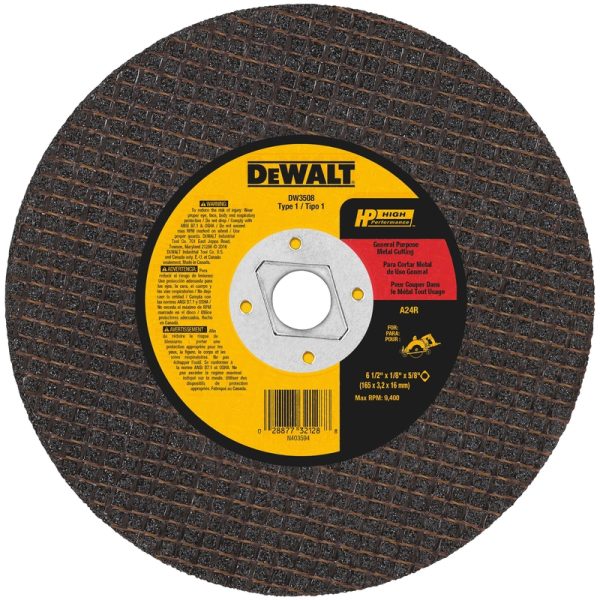 DeWalt High Performance 6-1/2 in. D X 5/8 in. Aluminum Oxide Metal Cutting Saw Blade 1 pc