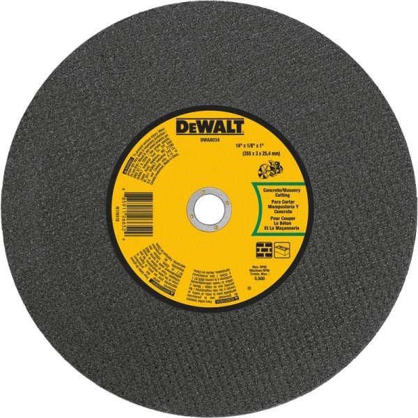 DeWalt High Performance 14 in. D X 1 in. Aluminum Oxide Masonry Cut-Off Wheel 1 pc
