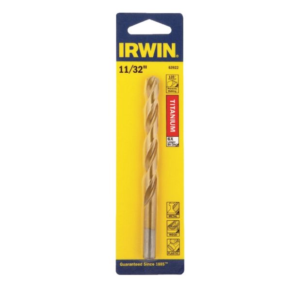 Irwin 11/32 in. X 4-3/4 in. L High Speed Steel Drill Bit 1 pc