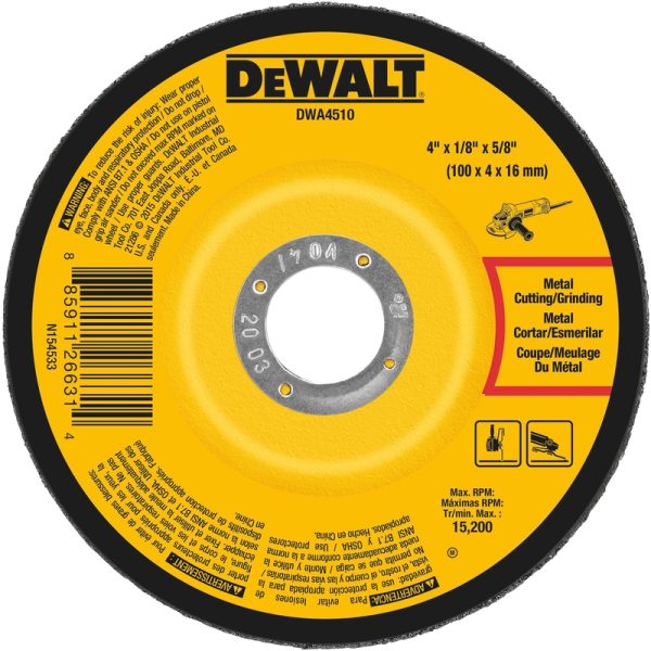 DeWalt 4-1/2 in. D X 7/8 in. Aluminum Oxide Cutting/Grinding Wheel 1 pc