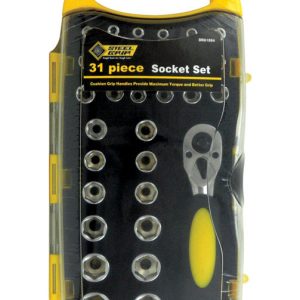 Steel Grip 1-1/4 in. X 1/4 in. drive SAE 6 Point Stubby Socket Set 31 pc