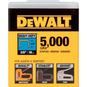 DeWalt T50 3/8 in. L 20 Ga. Narrow Crown Heavy Duty Staples 5000 pk