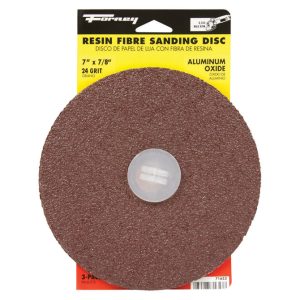 Forney 7 in. Aluminum Oxide Adhesive Sanding Disc 24 Grit 3 pk