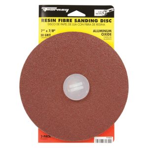 Forney 7 in. Aluminum Oxide Adhesive Sanding Disc 50 Grit 3 pk